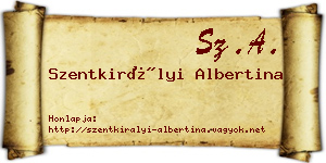 Szentkirályi Albertina névjegykártya